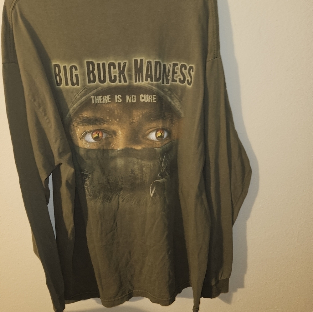 Alstyle Mens Long Sleeve Big Buck Madness T Short Size Xl - Picture 8 of 11